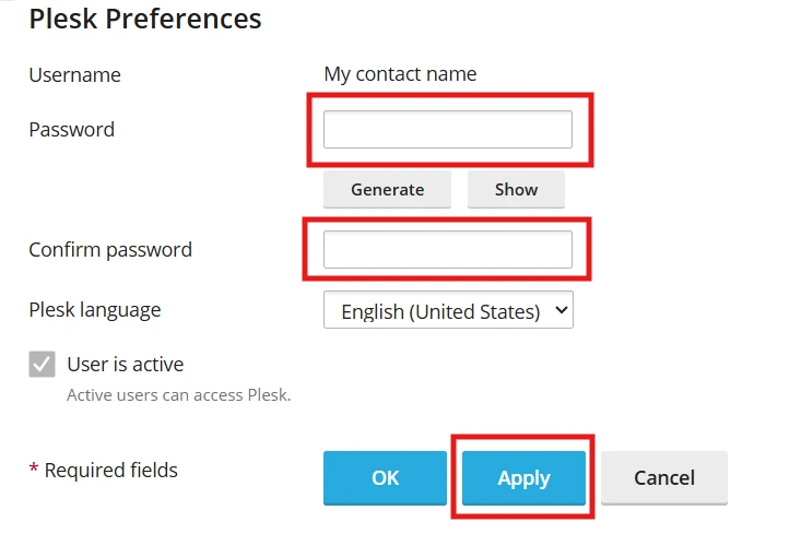 Αλλαγή password στο Plesk Panel