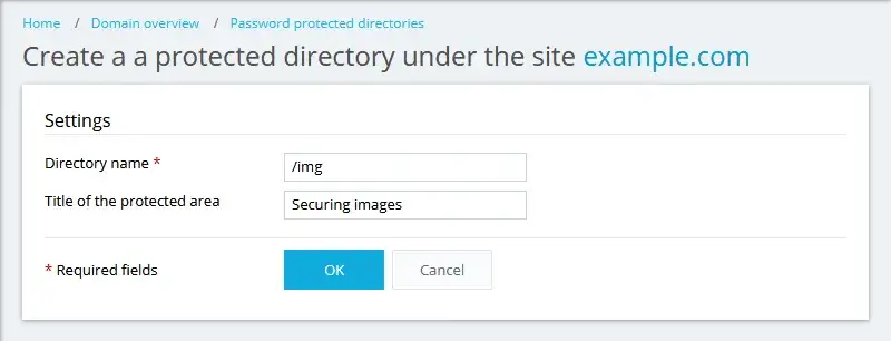 Δημιουργία protected directory από το Plesk Panel